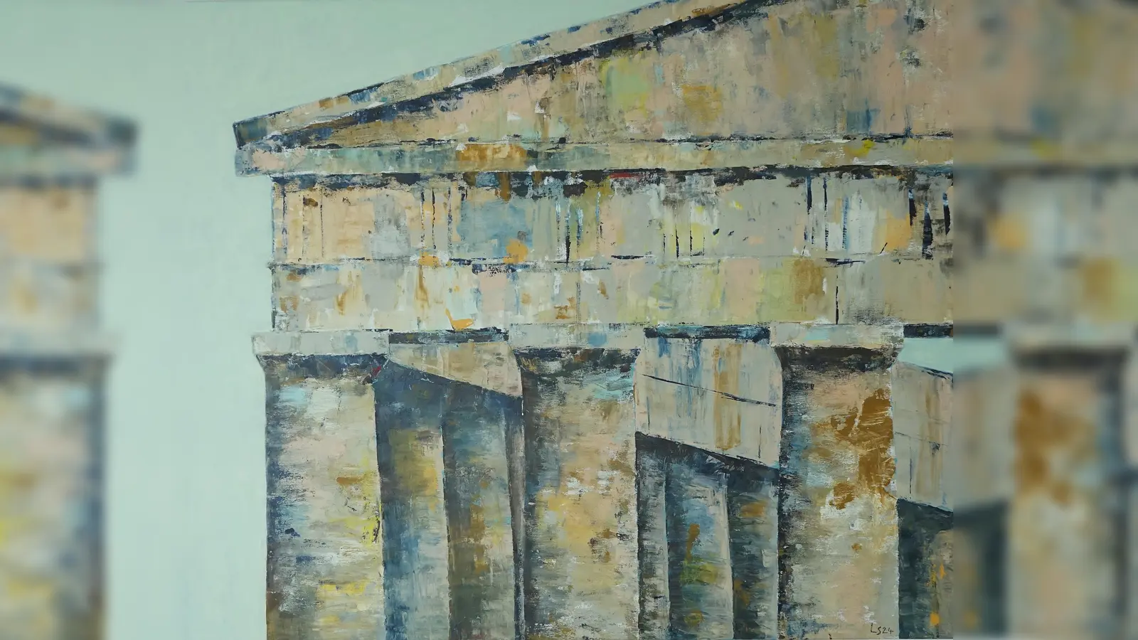 Ein Werk von Ludwig Steiger. Den Künstler interessieren fossile Reste antiker Monumentalbauten. (Foto: Steiger)