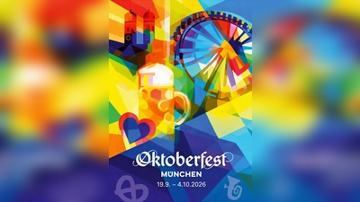 Der Siegerentwurf: Mit diesem Motiv wird heuer für das Oktoberfest geworben. Künstler ist Florian Huber aus Kranzberg. (F.: LHM/Referat f. Arbeit und Wirtschaft, Florian Huber)