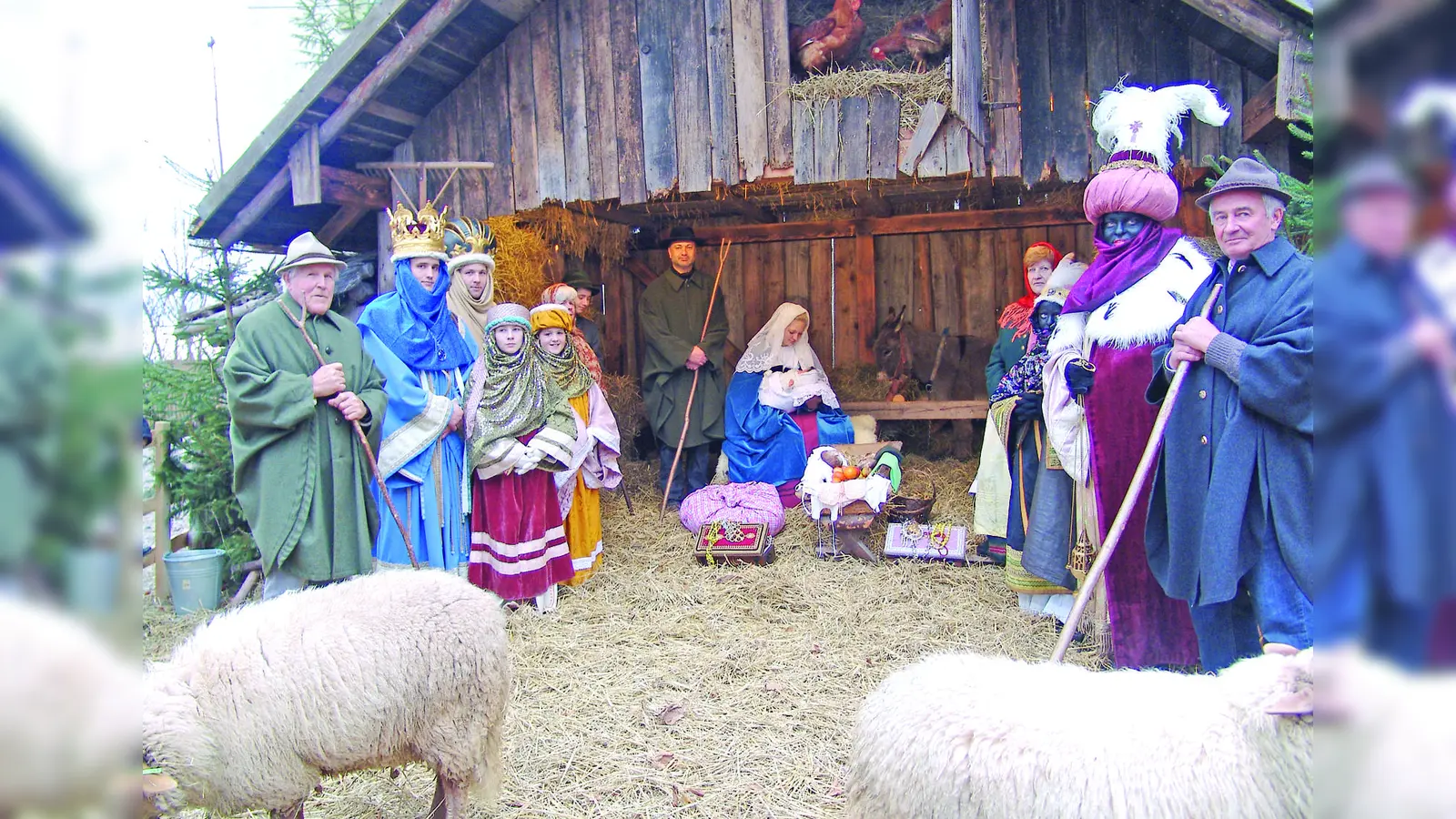 Die „lebende Krippe” (hier ein Archivfoto aus Andechs) ist das Highlight des Andechser Christkindlmarkts. (Foto: Gemeinde Andechs)