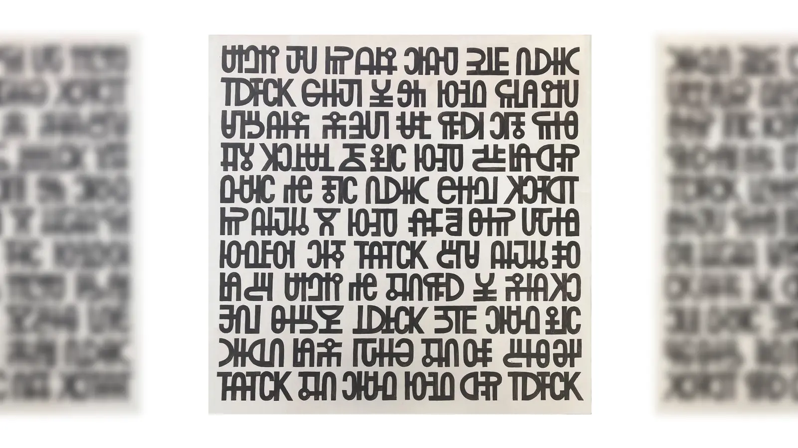 Schriftbild, Acryl, 50x50 Zentimeter von Max Wagner mit dem Titel „un esperimento di descrivere l’amore”. (Foto: Max Wagner)