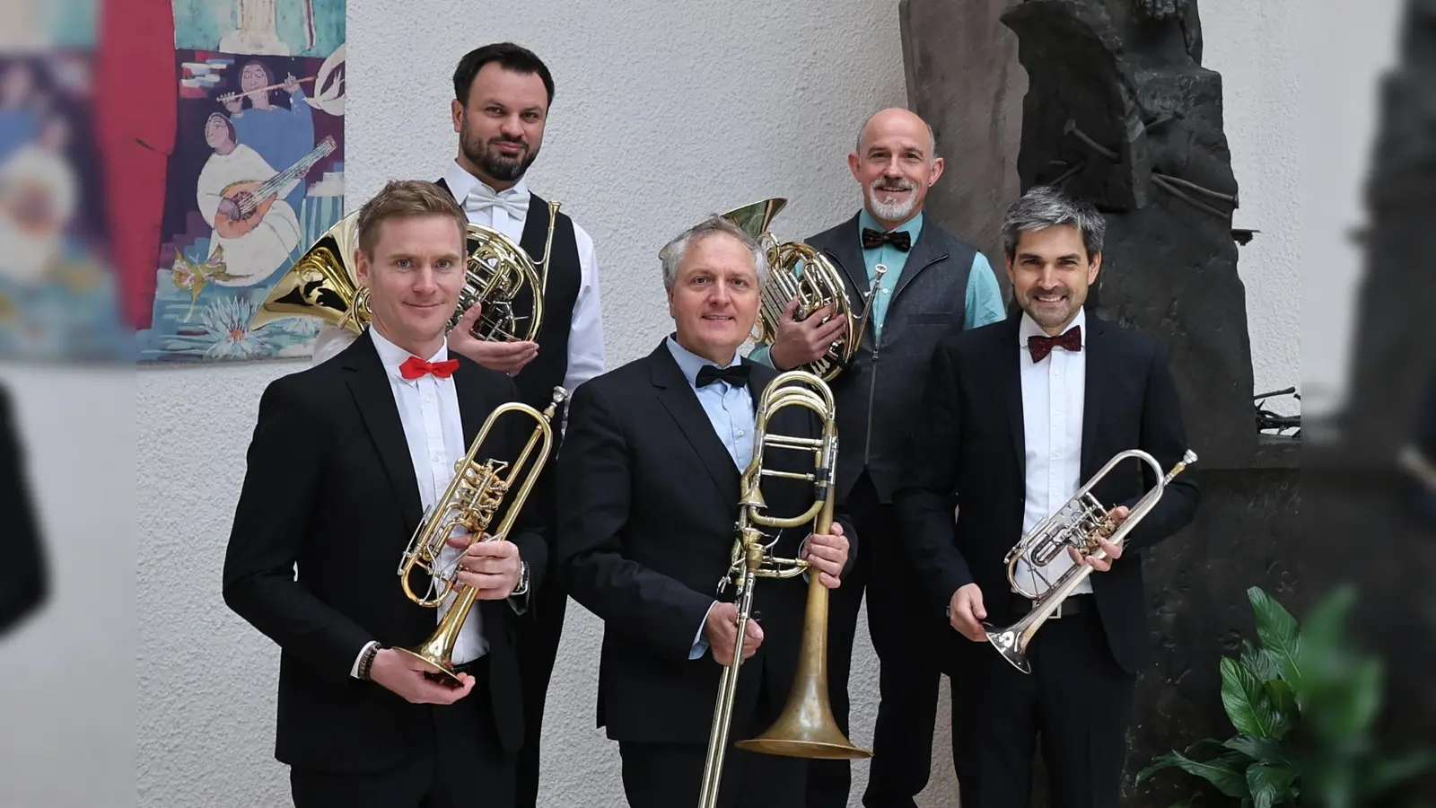 Die Musiker des Bläser-Ensembles Quintetto Bavarese. (Foto: Robert Bernhard )