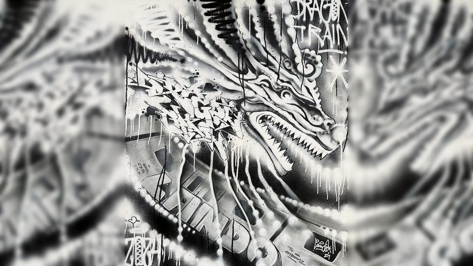 Bild mit dem Titel „Dragontrain” des Künstlers Lando. (Foto: Lando)