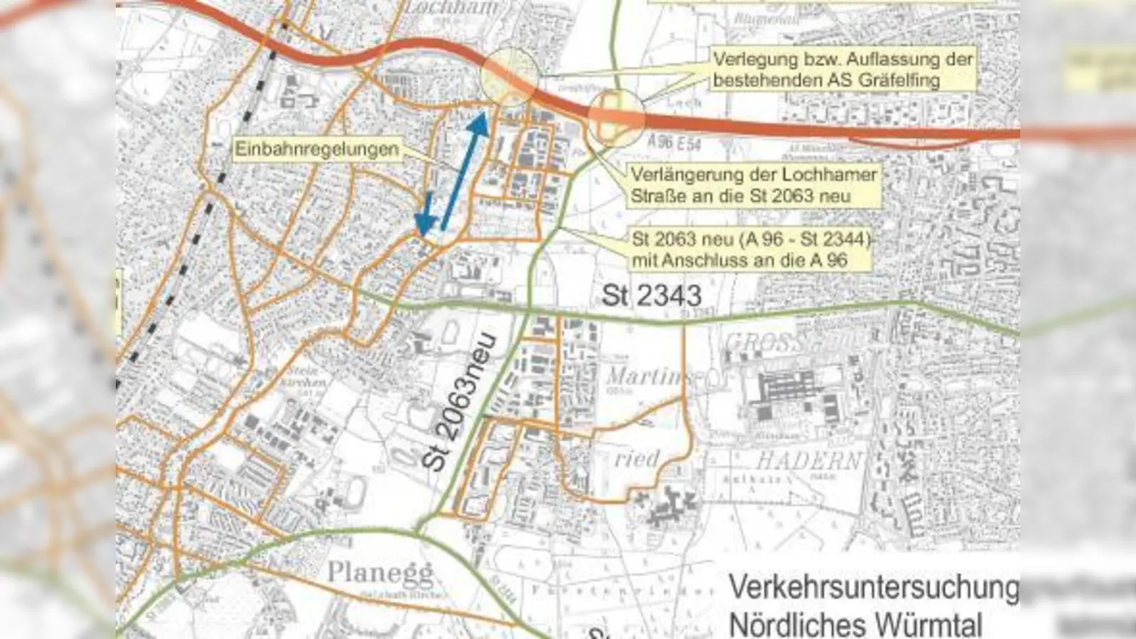 Das war die ursprüngliche Planung für die 2063neu. Ein weiteres Gutachten soll nun auch Alternativen für die Planegger aufzeigen. (Foto: PI)
