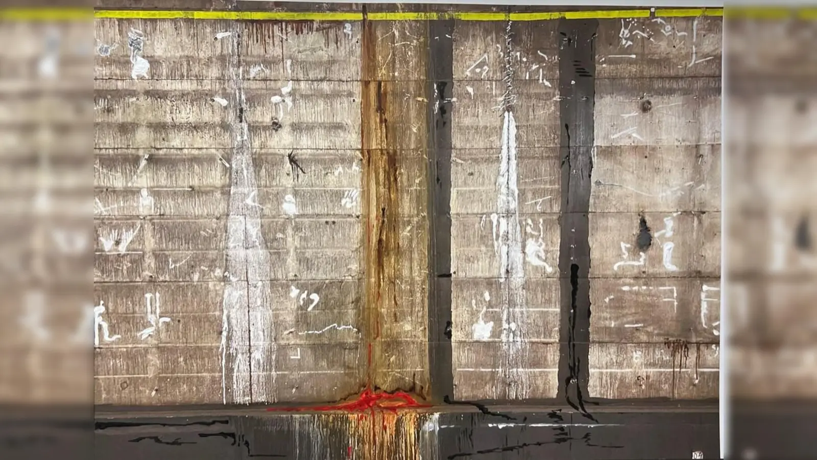 „Under Construction I” von Nikolaus Rauch: Pigmentdruck, überarbeitet mit Acryl, Tinte und Kohlestift. (Foto: Nikolaus Rauch)