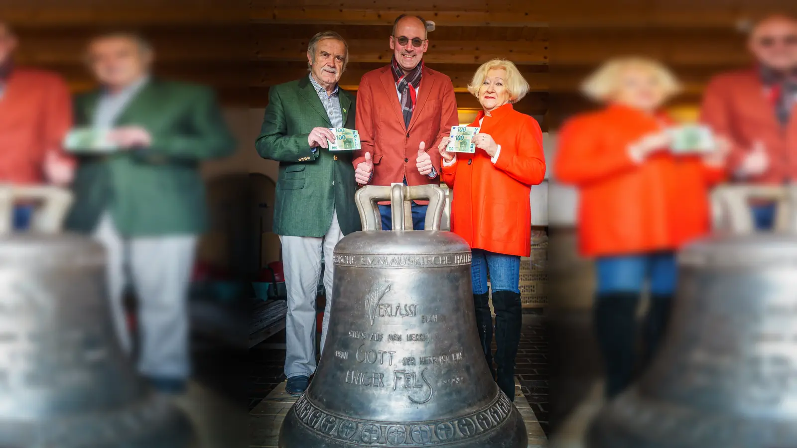 Karin Eigeldinger und Karl-Heinz Zenker (links) übergaben die Spende an Uwe Rüddenklau. (Foto: Oliver & Tabea Scholz)