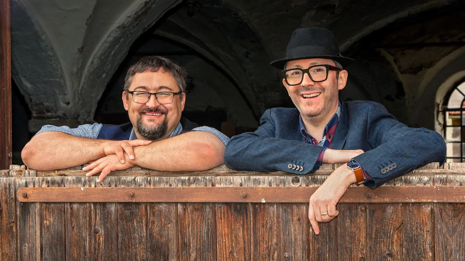 Michael Fröhlich (links) und Wolfgang F. Hofer lesen und erzählen gemeinsam. (Foto: privat)