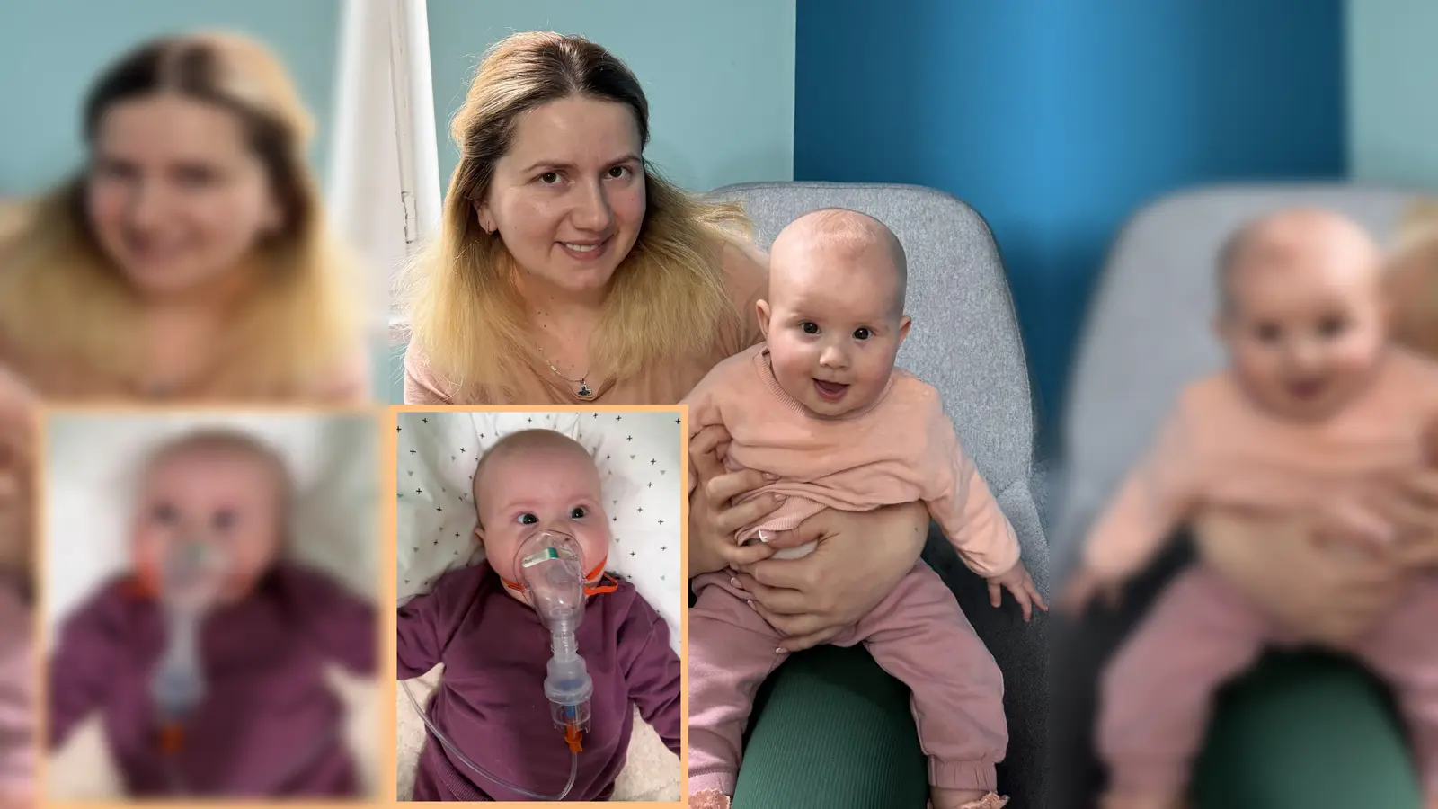 Baby Lile mit Mama und mit der Atemmaske. (Foto: Deutsche Lebensbrücke)