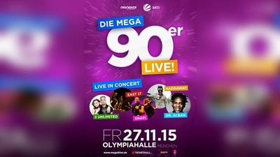 Die Emotionen der 90er wieder aufleben lassen. Tickets gibt es unter www.mega90er.de. (Foto: Plakat)