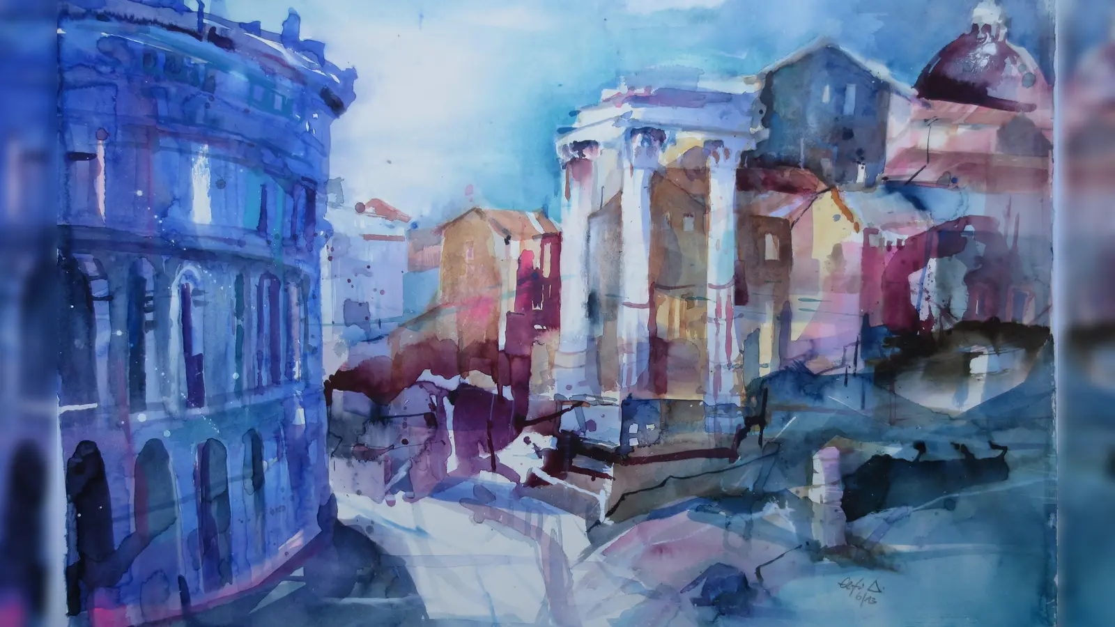 „Rom” lautet der Titel dieses Werkes von Elfi Doulkerides. Die Künstlerin stellt zurzeit in Archiv &amp; Galerie Planegg aus. (Foto: Doulkerides)