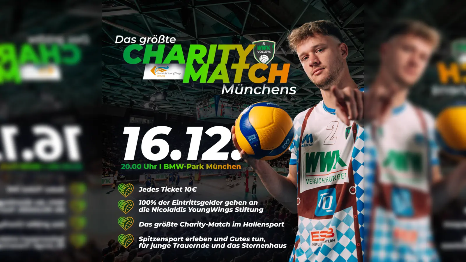 »Wir hoffen auf 6.000 Zuschauer. Erreichen wir das, stehen 60.000 Euro für junge Trauernde bereit – ein Beitrag, der wirklich etwas verändert«, sagt Jonas Kaminiski.  (Foto: WWK Volleys)