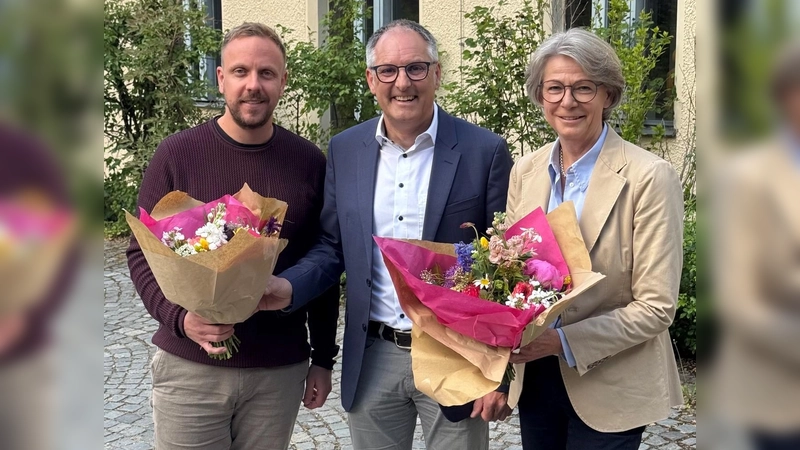 3. Bürgermeister Lukas Erlacher, 1. Bürgermeister Michael Sturm sowie 2. Bürgermeisterin Christina Mörtl-Diemer (von links).<br>  (Foto: Gem)
