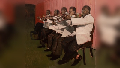 Kun Su: Jazzband, Öl auf Leinwand, 100x135 cm, 2023 (Foto: Kun Su)