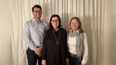Von links nach rechts: Lasse Bahnsen, die Ortsvorsitzende Eva Baumgartner und Anette Westarp. (Foto: OV)